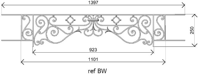 garde-corps, barre d'appui, appui de fenêtre, en fonte moulée et fer forgé_LOISELET_BW_legende